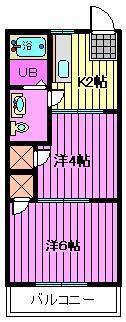白石ビル(2DK/3階)の間取り写真