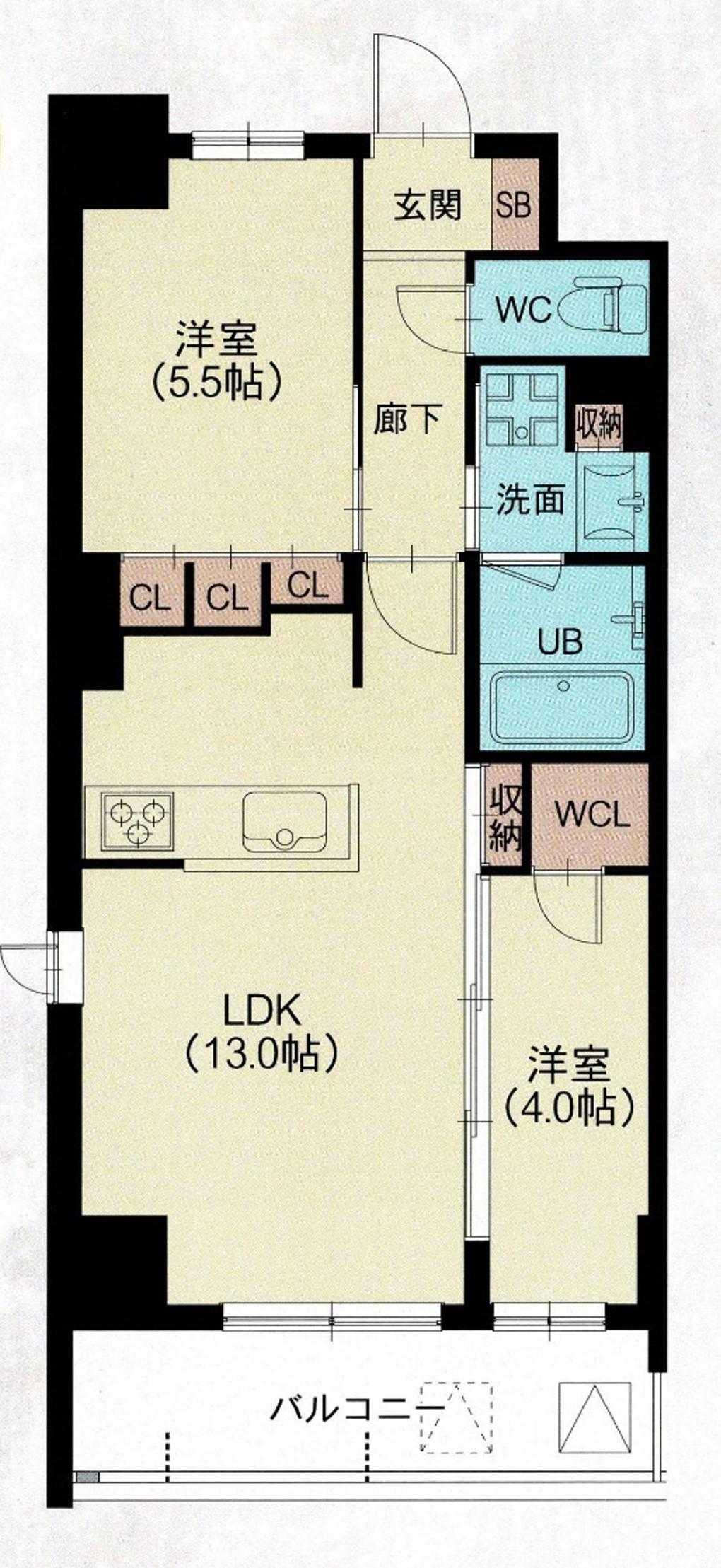 スプランディッド西日暮里(2LDK/4階)の間取り写真