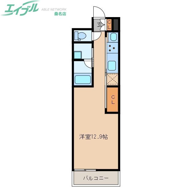 プレスタンテK.S(ワンルーム/5階)の間取り写真