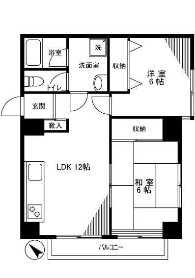蔵前双葉ハイツ(2LDK/3階)の間取り写真