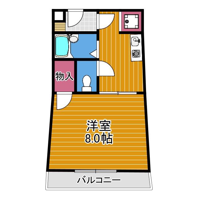 ボイスデムドン(1K/2階)の間取り写真