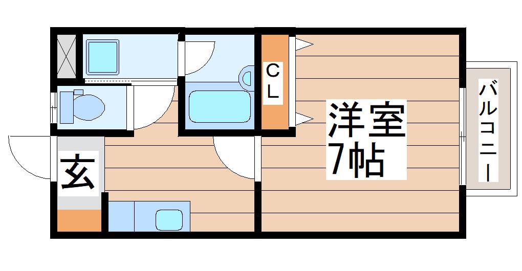 ラフィーネZEN(1K/2階)の間取り写真