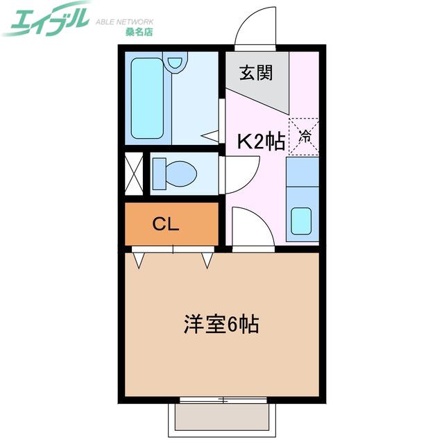 メゾン アイリス(1K/1階)の間取り写真