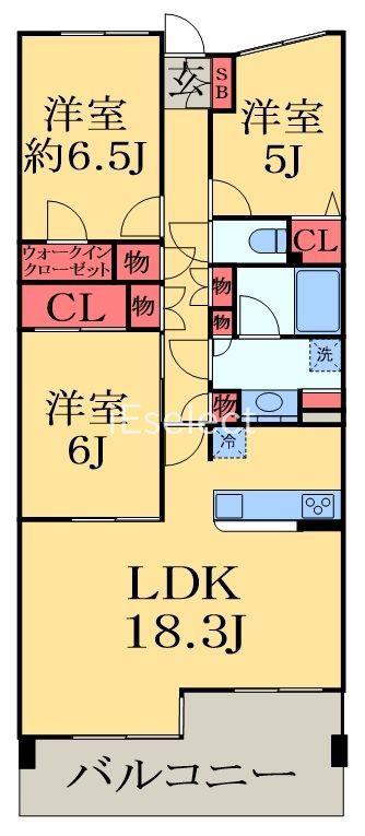 リーベスト西千葉(3LDK/2階)の間取り写真