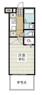 エスポワール・港南II(1K/2階)の間取り写真