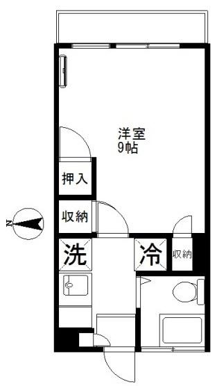 原ビル(1K/4階)の間取り写真