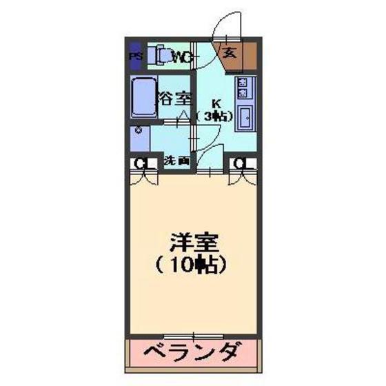 スイートドリーム城北(1K/3階)の間取り写真