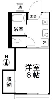 コーポラス椿(1K/1階)の間取り写真