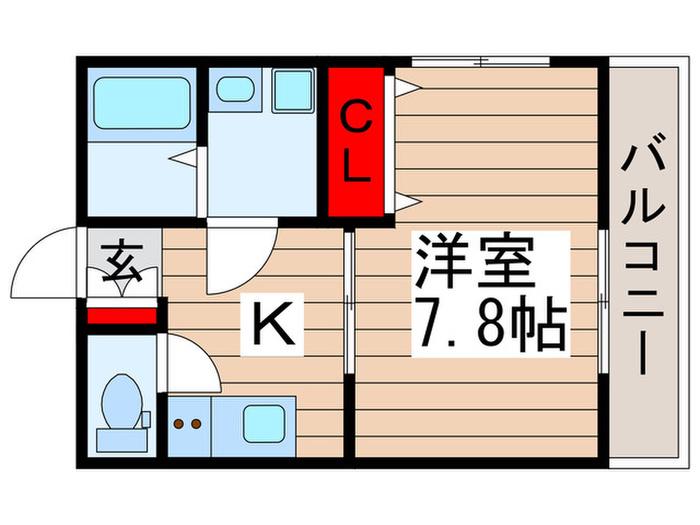 フェリーチェ高柳(1K/3階)の間取り写真
