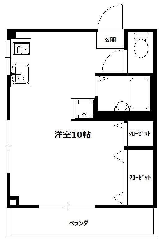 塩谷ビル(ワンルーム/2階)の間取り写真