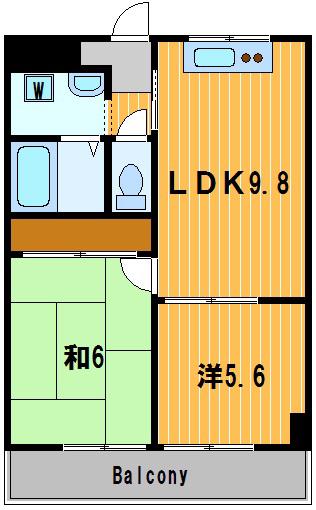 リブステージ横浜(2LDK/4階)の間取り写真