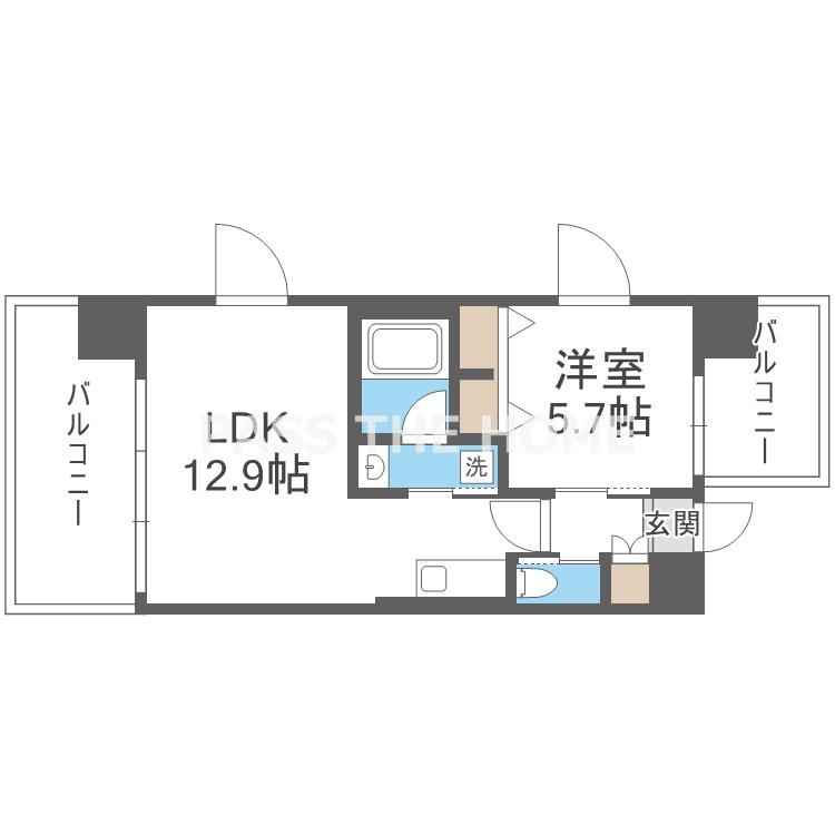 DIMUS福島(1LDK/6階)の間取り写真