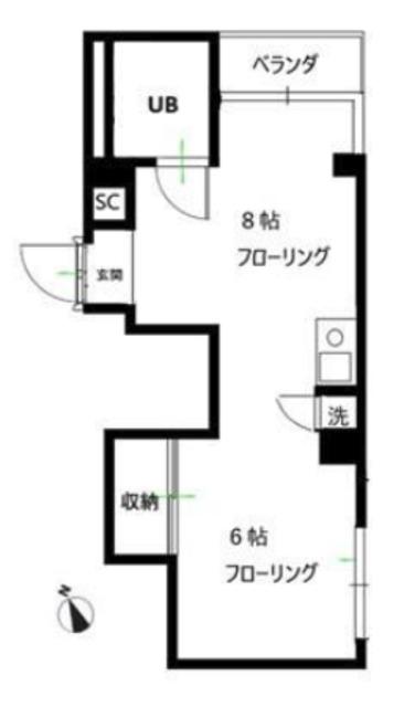 上荻マルモビル(ワンルーム/3階)の間取り写真