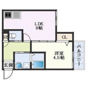 PHOENIX香椎駅前(1LDK/2階)の間取り写真