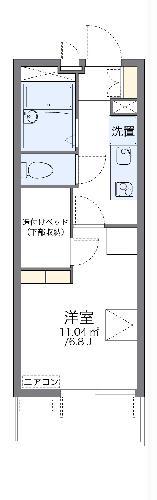 レオパレス神無月(1K/1階)の間取り写真