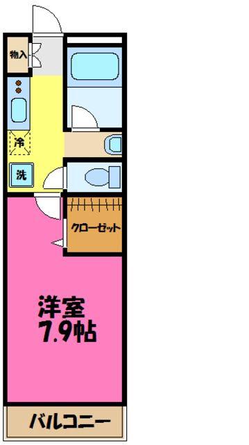 エルコート(1K/3階)の間取り写真