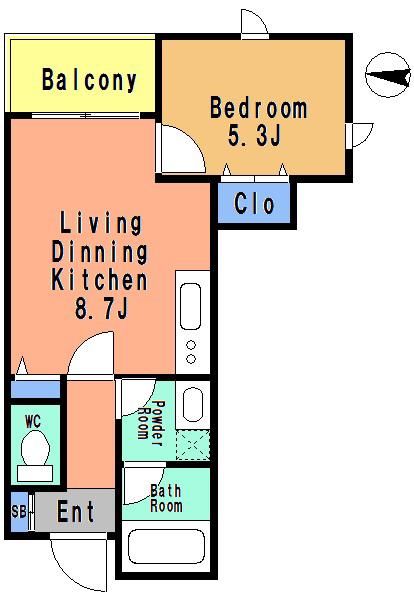 シュシュ都立大学(1LDK/1階)の間取り写真