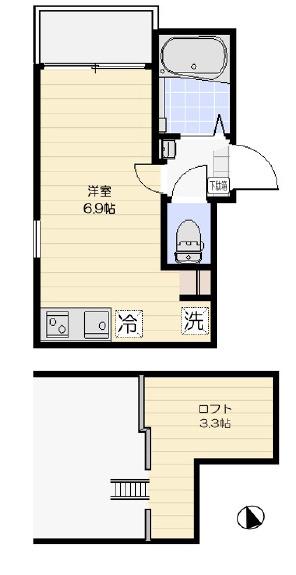 ラウレア練馬(ワンルーム/3階)の間取り写真