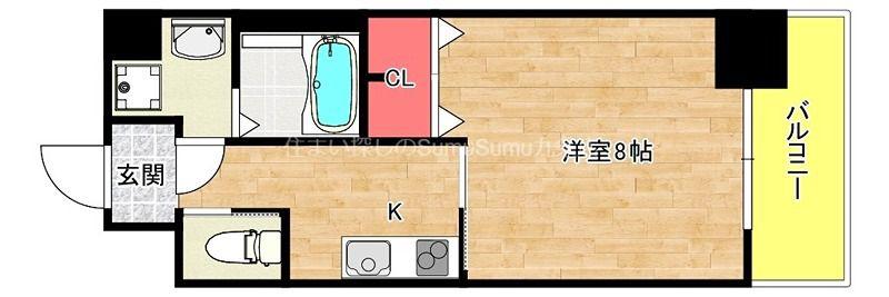 エグゼ大阪BAY(1K/6階)の間取り写真