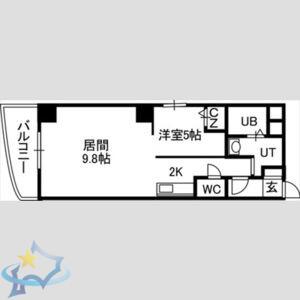 プルミエール札幌(1LDK/5階)の間取り写真