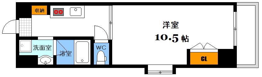 コーポPALII(1K/7階)の間取り写真