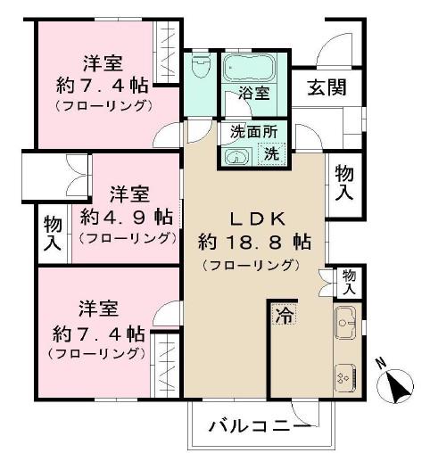 ベルメゾン恵比寿(3LDK/3階)の間取り写真