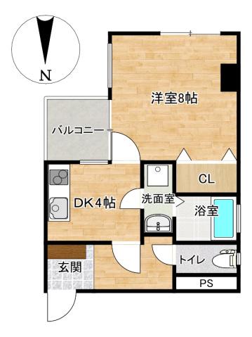 リバーコートFURUKAWA(1DK/5階)の間取り写真