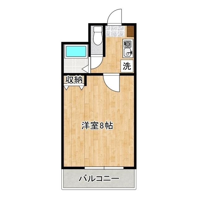 ボヌールK(1K/3階)の間取り写真
