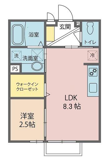 イルミナル(1LDK/1階)の間取り写真