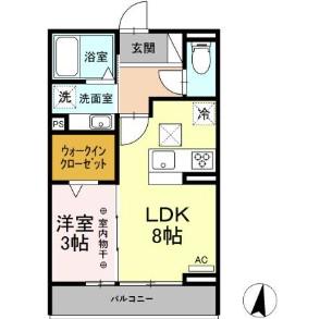 ONE URBAN PLACE(1LDK/1階)の間取り写真