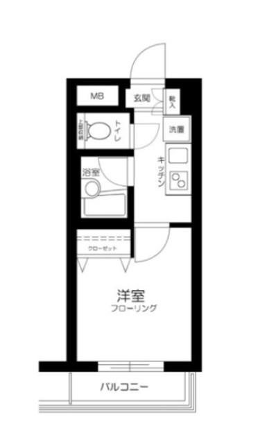 フェリシャスジェイズ(1K/3階)の間取り写真