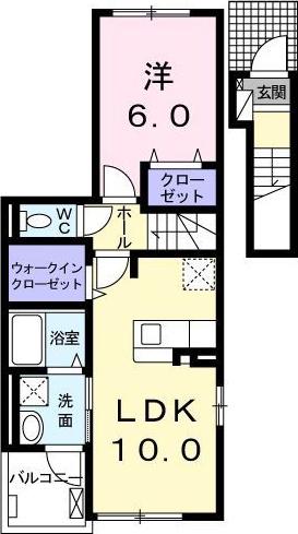 カーサ アマブレ I(1LDK/2階)の間取り写真