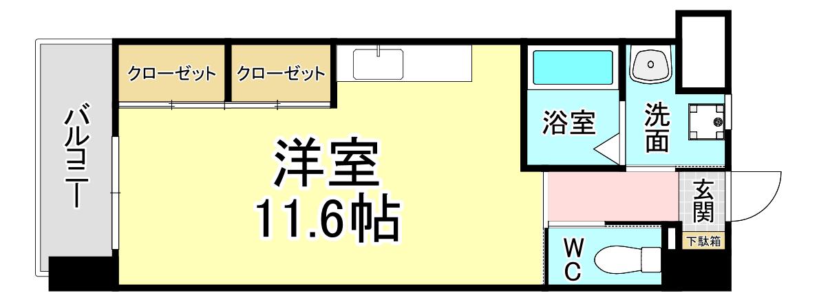 ブリッジサイド43(ワンルーム/3階)の間取り写真