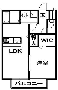 メイユール(1LDK/1階)の間取り写真
