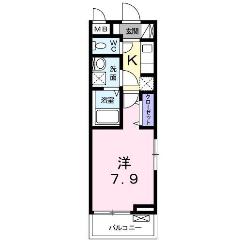 ネオライヴズ 岸部(1K/3階)の間取り写真