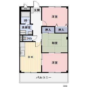 リンピア 志水(3DK/1階)の間取り写真