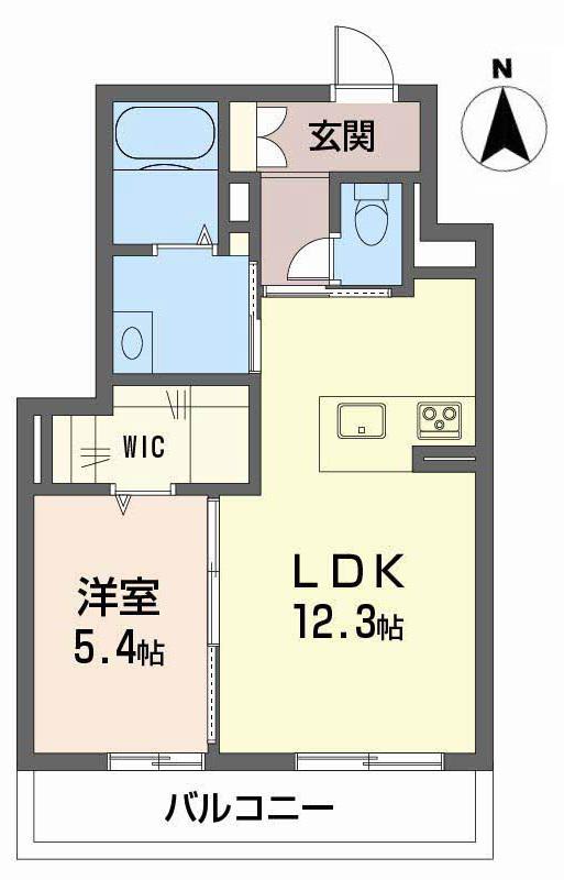 シャーメゾン古川西 A103(1LDK/1階)の間取り写真