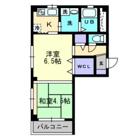 アヴニール(2K/2階)の間取り写真