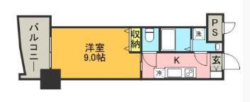 ロイヤル博多駅前(1K/9階)の間取り写真