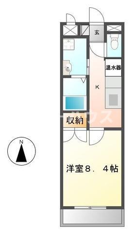 WOOD CASTLE (1K/3階)の間取り写真