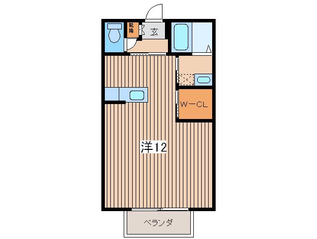 湘南APT121(ワンルーム/1階)の間取り写真