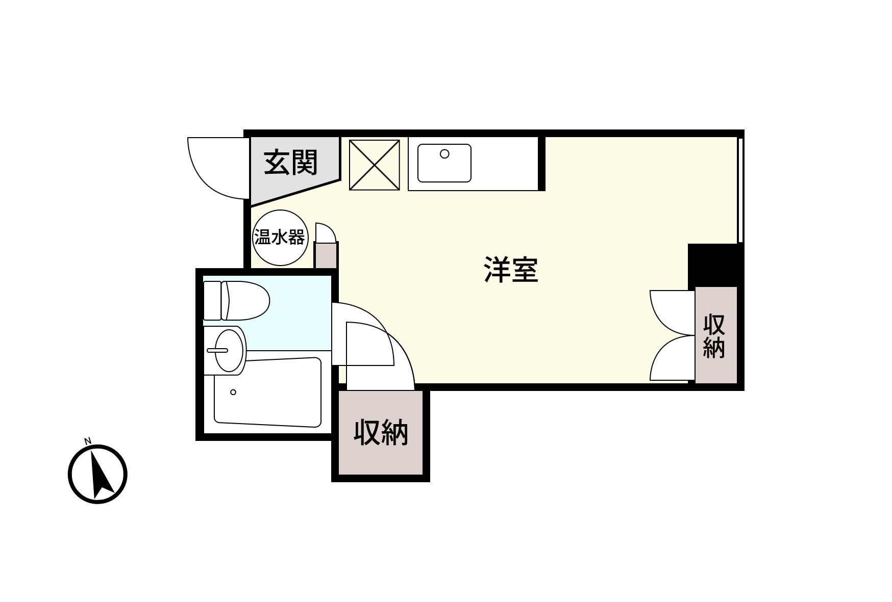 アシストクラージュ福井(ワンルーム/3階)の間取り写真