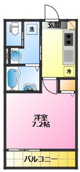 FELICE元住吉(1K/2階)の間取り写真