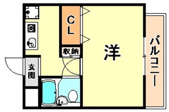 ドムールコスモス魚崎南(1K/2階)の間取り写真