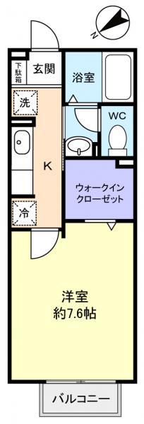 セジュールI(1K/1階)の間取り写真