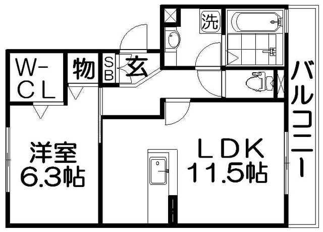 SAINT-FLEUR(1LDK/2階)の間取り写真