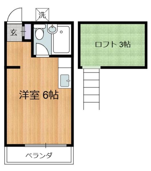 光コーポ(ワンルーム/1階)の間取り写真