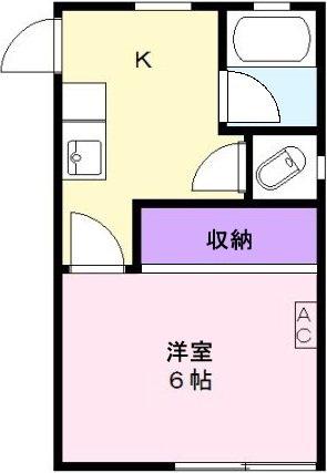 チェリーヒル小林II(1K/1階)の間取り写真
