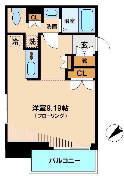 ハウス桃李(1K/2階)の間取り写真