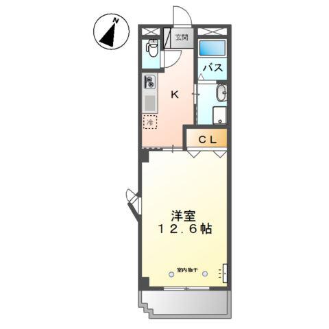 ニューライフ(1K/1階)の間取り写真